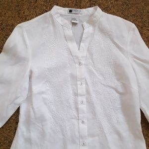 CAROLE  LITTLE white embroidery top
